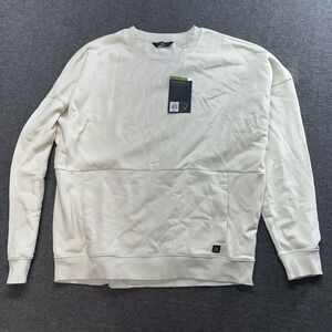 Alpine design men's large pullover sweatshirt crew grand timber fleece off-white